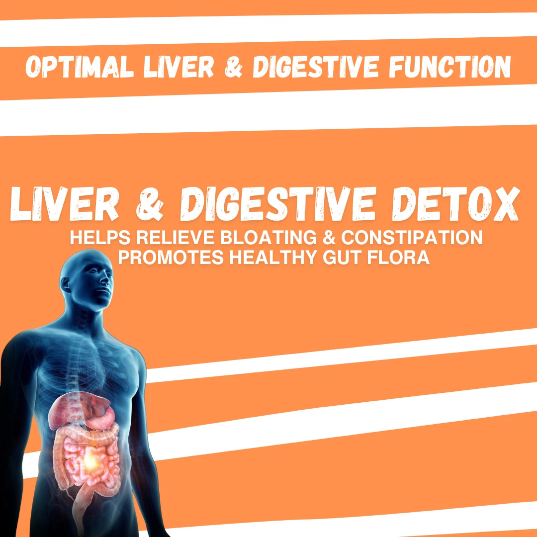 Optimal liver and digestive function. Liver and digestive detox helps relieve bloating and constipation promotes healthy gut flora