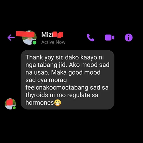 Liv3r Testimonial - Dako kaayo ni nga tabang jid. Ako mood sad na usab. Maka good mood sad cya morag feel nako mo tabang sad sa thyroids ni mo regulate sa hormones.