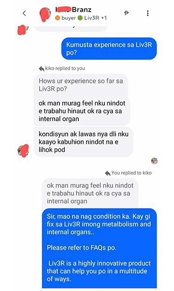 Liv3r Testimonial - Ok man murag feel nku nindot e trabahu hinaut ok ra cya sa internal organ. Kondisyun ako lawas nya dili nku kaayo kabuhion nindot na e lihok pod