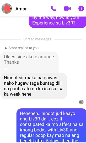 Liv3r Testimonial - Nindot makapagawas nako hugaw taga buntag dili na pariha ato na ka isa sa isa ka week