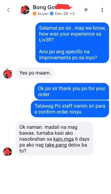 Liv3r Testimonials - Madali na magbawas. Tumaba kasi ako nasobrahan sa kain. Mga 6 days pa ako nagtake.