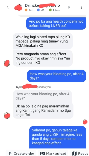 Liv3r Testimonials - Bloated tapos feeling ko mabagal palagi matunaw yung mga kinakain ko. After 4 days, ok na po lalo na pag maramihan ang kain, talagang ramdam mo talaga ang effect.