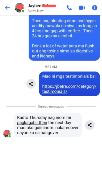 Liv3r Testimonials - Kadto Thursday nag inom mi pagkagabii, then the next day mao ako guiininom. Nakarecover dayon ko sa hangover.