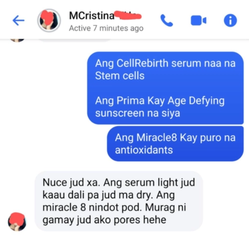 Liv3r Testimonials - Nice jud sya. Ang EGF Serum light jud kaayo dali jud ma dry. Ang Miracle8 nindot pod. Murag ni gamay jud ako pores.