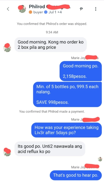Liv3r Testimonials - Its good po. Unti unti nawawala ang acid reflux ko.