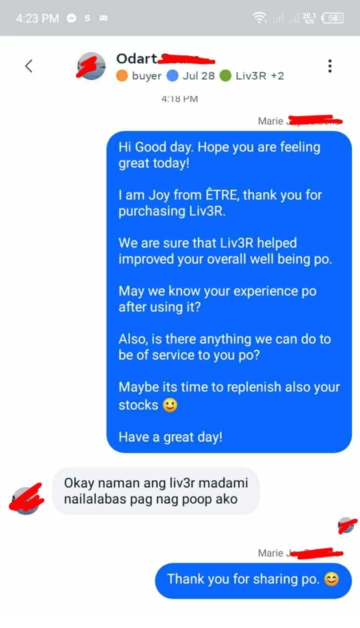 Liv3r Testimonials - Ok naman ang Liv3r madami nailalabag pag nag poop ako.