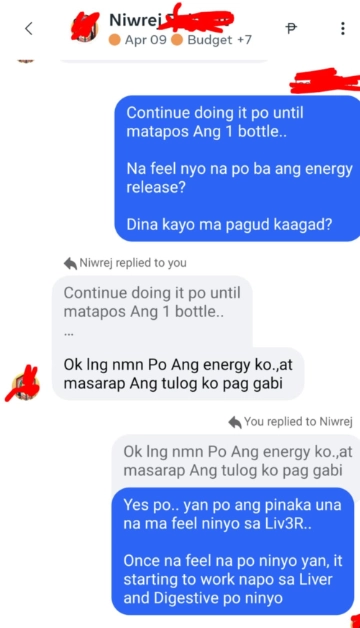 Liv3r Testimonials - Ok lang naman po ang energy ko at masarap ang pagtulog ko pag gabi.