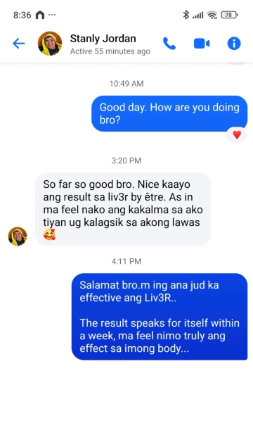 Liv3r Testimonials - So far so good. Nice kaayo ang result sa Liv3R by ETRE. As in ma feel nako ang kakalma sa ako tiyan ug kalagsik sa akong lawas.