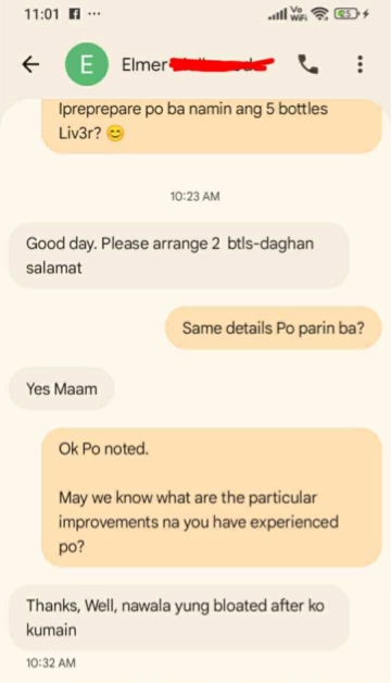 Liv3r Testimonials - Nawala yung bloated ko after kumain.