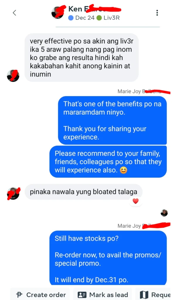 Liv3r Testimonials - Very effective po sa akin ang Liv3R. Ika 5 araw palang nang pag inom ko grabe ang resulta hindi ka kakabahan kahit anong kainin at inumin. Pinaka nawala yung bloated talaga.