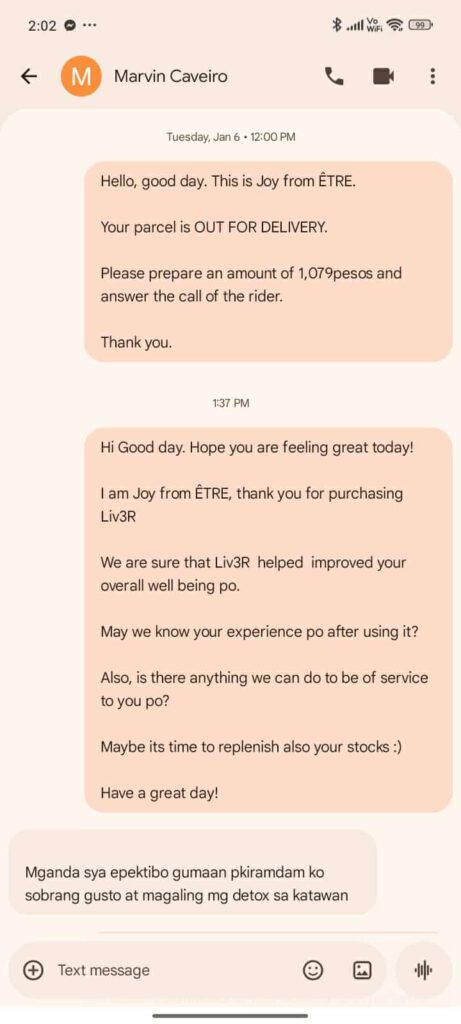 Liv3r Testimonials - Maganda siya, epiktibo. Gumaan pakiramdam ko. Sobrang gusto at magaling magdetox ng katawan.