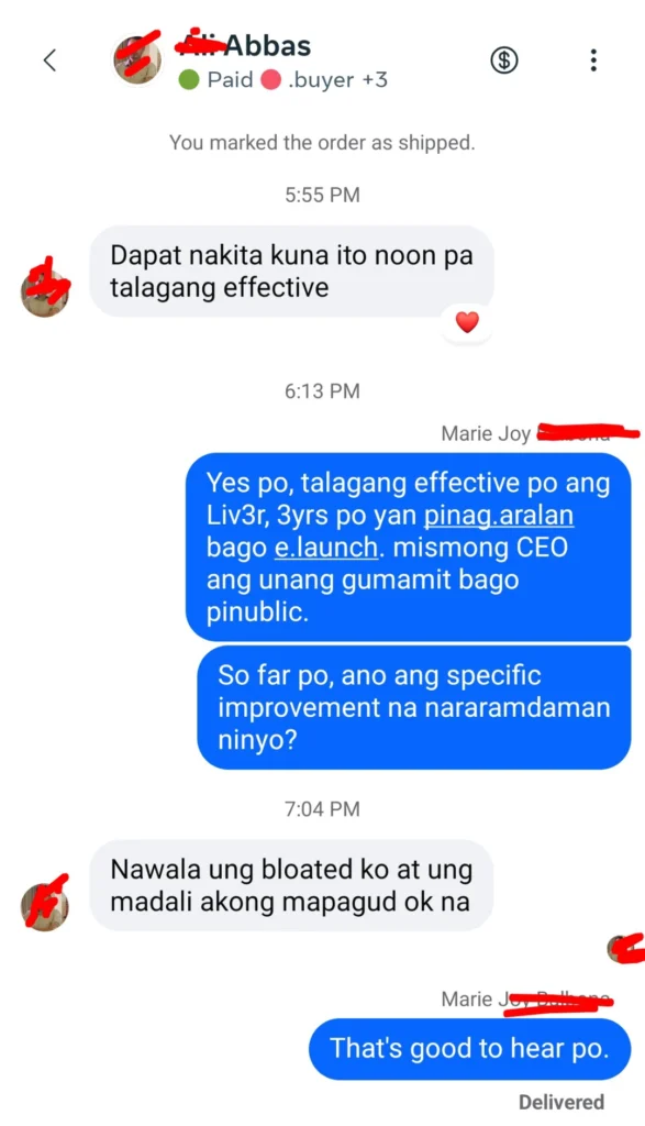 Liv3r Testimonials - Dapat nakita ko na ito noon pa, talagang effective.
Nawala yung bloated ko at yung madali akong mapagod, ok na.