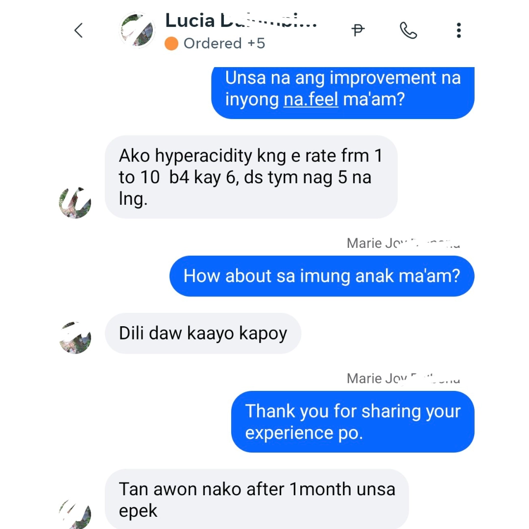 Liv3r Testimonials - Ako hyperacidity kung i-rate from 1 to 10 before kay 6. This time, nag 5 na lang. Sa akong anak, dili daw kaayo kapoy. Tan-awon nako after 1 month unsa effect.