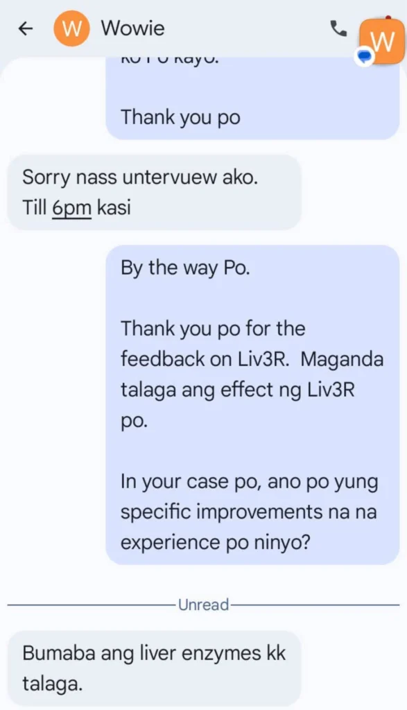 Liv3r Testimonials - Bumaba ang liver enzymes ko talaga.